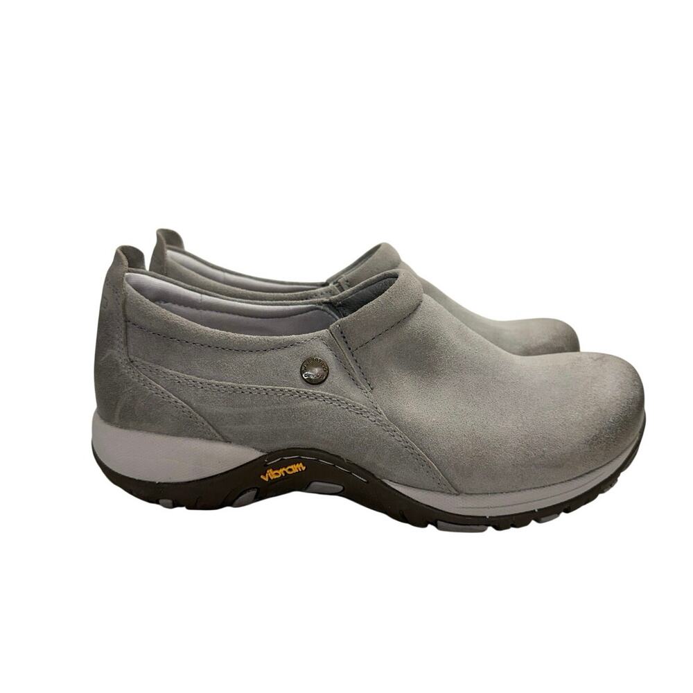 Dansko Patti Taupe Suede Slip On Clogs Women’s 38 US 7.5-8 Vibram Waterproof